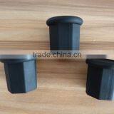 Octagonal Black Rubber Lacrosse Butt Ends Cap With Embossed Logo thumbnail-2