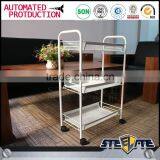 Durable Metal Foldable Kitchen Food Serving Trolley With Wheels thumbnail-4