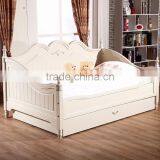 Handmade Pure White Classic European Style Floral Lounging Daybed With Big Drawers for Kids Bedroom BF11-09133a thumbnail-1