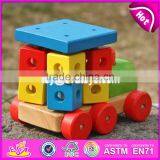 New Design Toddlers Building Blocks Wooden Pull Train Toy W05C072 thumbnail-5