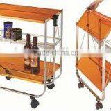 Dining Serving Kitchen Foldable Trolley Cart thumbnail-6