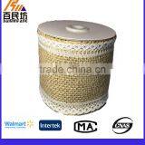 Fashion Wired Jute Fabric Roll With Lace Eco-friendly QY 50x50 thumbnail-1