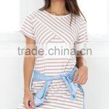 Hot Sale Latest Design Stripe Dress Women Summer Shift Dress thumbnail-6