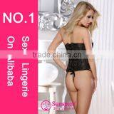 2015 New Style Top Quality Wetlook Lingerice Club Wear Lingerie Sexy Busty Corset Bustier thumbnail-2