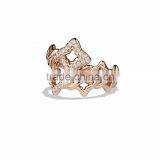 CZ Studded Adjustable Rose Gold Plated Ring thumbnail-1