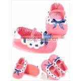 In Stock Spring Fresh Girl Shoe With Bow Flower Kid Clothing Small Stripe Summer Girl Shoes thumbnail-1