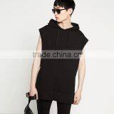 Newest Custom Black Plain Sleeveless Racerback Hoodie for Men