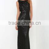 Slink and Wink Matte Black Sequin Maxi Dress thumbnail-3