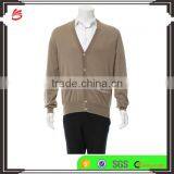 High Quality Light Weight Knitted Yellow Button-Closured Cashmere Sweater Men With Sleeve Patches thumbnail-1