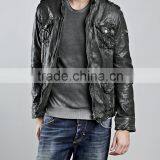 HIGH QUALITY SLIM FIT MEN WASHLOOK LEATHER JACKET thumbnail-1
