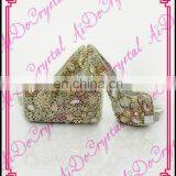 Aidocrystal Handmade Top Designer Bridal Shoes and Matching Bags Beige Shoes Matching Bag