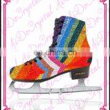 Aidocrystal New Style Flower Pattern Crystal Bling Ice Skating Shoes,figure Skate Ice Dancing Shoes thumbnail-2