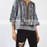 New Fashionable Patch Work Blouse Designs All Hot Sexy Women Blouse and Shirt for Ladies African Style thumbnail-4