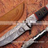 Damascus Knifes - DAMASCUS STAG HANDLE HANDMADE HUNTING KNIFE thumbnail-1