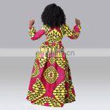 New Arrival Deep V Neck Shape Waist Long Sleeve Sexy Women African Floral Printed Casual Evening Dresses thumbnail-3