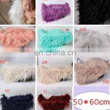 Free Ship 50*60cm Newborn Photography Backdrops Faux Fur Blanket Baby Blankets Kids Basket Filler Stuffer Baby Photo Props thumbnail-2