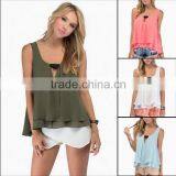 Ladies Sleeveless Summer Vest 4 Colors Vest Double-deck Design for Ladies Wholesale thumbnail-1