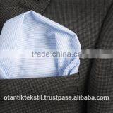 Blue White Striped Custom Pocket Square, Manufactoring Hankercheif, thumbnail-1