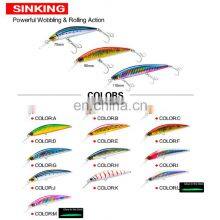 2021 High Quality New Design 70mm 16g Sinking Fish Bait Fishing Equipment Luminous Fishing Minnow thumbnail-4