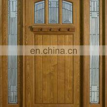 Glass Insert Solid Wood Door Wrought Iron Wood Door thumbnail-3