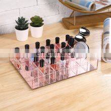 Rose Gold Acrylic Nail Polish Organizer Modern Acrylic Tray With Grid for Nail Polish Bottle thumbnail-2