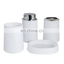 Best Selling Home Black White Bathroom Accessories 4-piece Plastic Bathroom Hardware Set Big Pump Design Soap Dispenser thumbnail-3