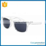 transparent frame sunglasses with ice-blue mirror lens, colorful custom sunglasses