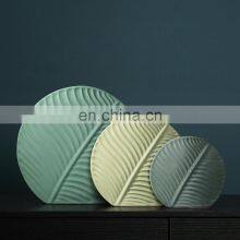 ENO Green Leave Vase Ceramic Home Decoration Flower Arrangement Vase Creatives Flower Ornaments thumbnail-4