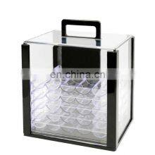 Cost Effective Transparent Premium 600 Casino Acrylic Rack Set Tray Poker Chip Cases thumbnail-3