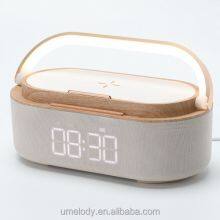 Best Seller Wireless Charger Charging With Bluetooth Speaker & Night Light Alarm Clock With Phone Holder thumbnail-1