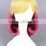 Cheap Wholesale High Quality 35CM Short Colorful Blonde Rose Red Women Lolita Party Wig thumbnail-2
