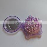 High Quality Mini Star Shape Folding Head Massage Comb Folding Hair Comb With Mirror thumbnail-2