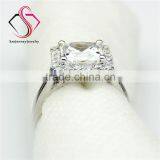 Princess Cut Moissanite Sqaure Halo 3 Carat 8mm Center 14k 18k White Yellow Gold Platinum Diamond Engagement Ring thumbnail-4