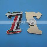 Number Seven Shape Design Gold Magnet Lapel Pin Badge thumbnail-1
