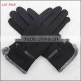 Ladies Wholesale Fashion Black Micro Velvet Hand Gloves With Fur Ending thumbnail-5