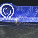 Acrylic LED Logo Display Stand Lucite Edge Lit Sign for Olay Brand Wine Immit Stand thumbnail-2