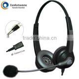 High Quality Binaural Call Center Headset for PC With Double 3.5mm Plug HSM-902NPQDJ3.5D thumbnail-1