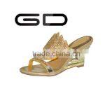 Best sale lotus flowers upper China customized women wedge slippers