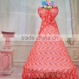 Latest cord lace popular african lady suit fabric beaded lace for evening dress