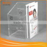 Transparent Acrylic Donation Box and With Lock and Key ,Attached Brochure Houlder