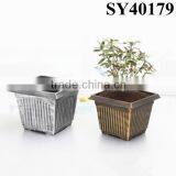 Indoor Round Plastic Custom Printed Flower Pot thumbnail-2