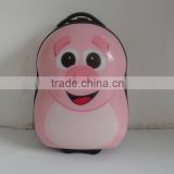 2014 cute abs+pc kids trolley luggage with animals design