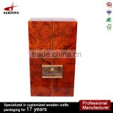 Hot sell High gloss surface wine box wood with leather interior