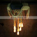 Zhongshan organza shade boat outdoor hemp rope chandelier