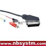 Scart Plug Male to 2x RCA Plug Male Cable