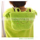 Hooded Cape Style Cartoon Animal Green Frog Model Coral Fleece Office Folding Cushion Blanket thumbnail-4