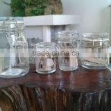 Clip top clear glass storage container