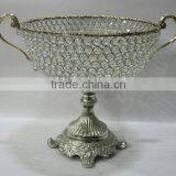 Decorative Crystal Fruit Bowl with Handle