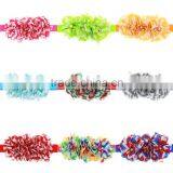 Chevron Shabby Chic Flower Headband Pear Rhinestone Lace Flower Hairband Little Girls Hair Bands thumbnail-1