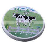 Custom Logo Beautiful Metal Tin Plate Round Sugar Tin Tray thumbnail-3